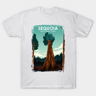 Sequoia National Park Vintage Minimal Travel Poster T-Shirt